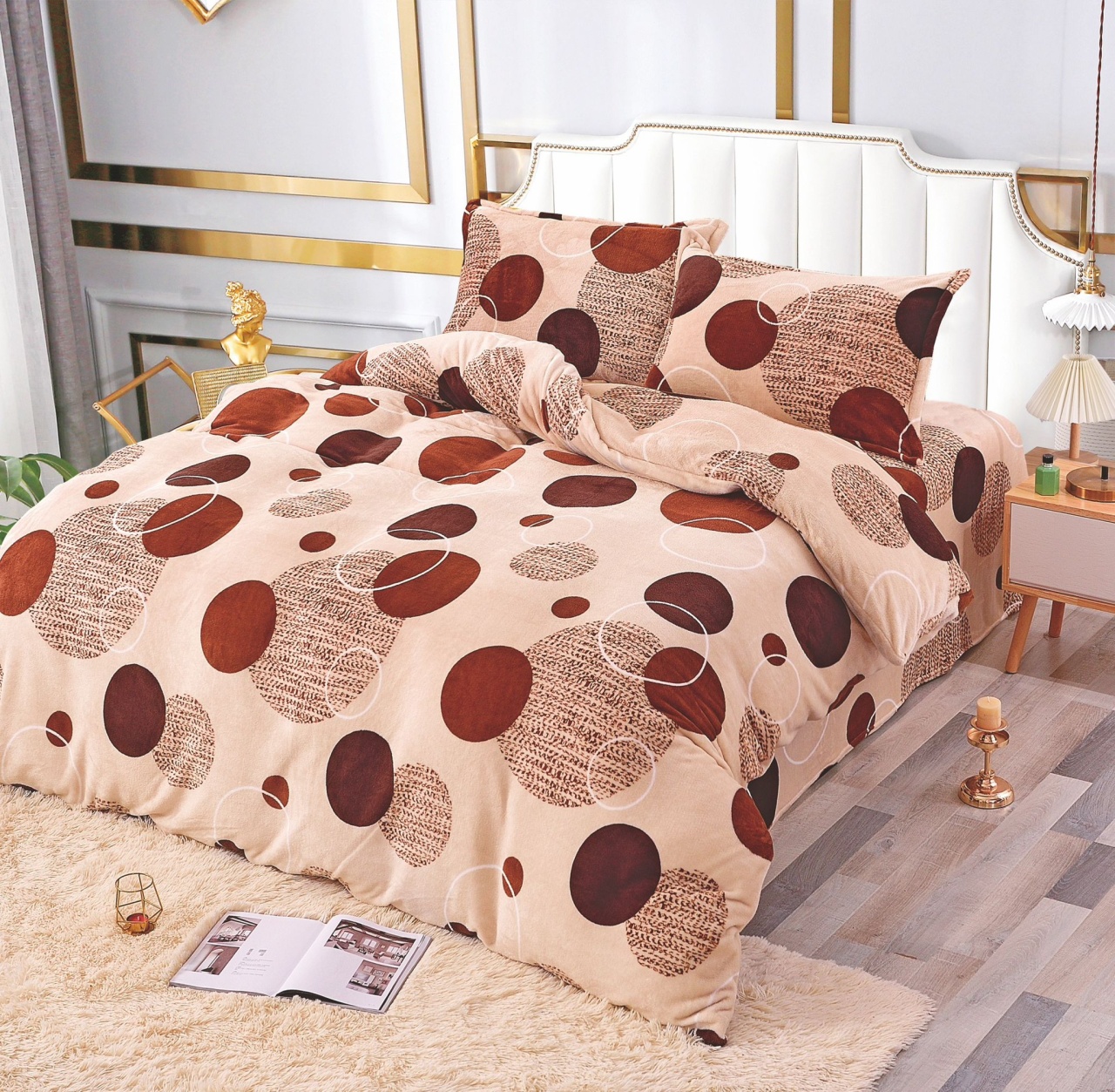 Lenjerie Circle Maro cocolino cu Elastic 180x200 (Cocolino)