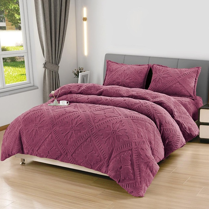 Lenjerie cocolino cu elastic 180x200 Sigma V19 Roz Inchis (Cocolino)