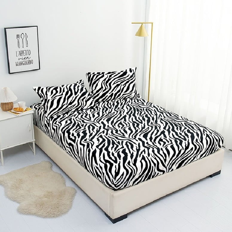 Lenjerie cu elastic 180x200 cm, Zebra Piese (Cocolino)