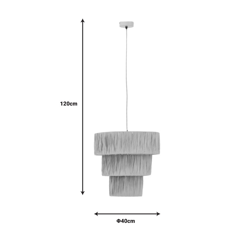 Lustra Bombe E27 natural 40x40x120 cm - 3 | YEO