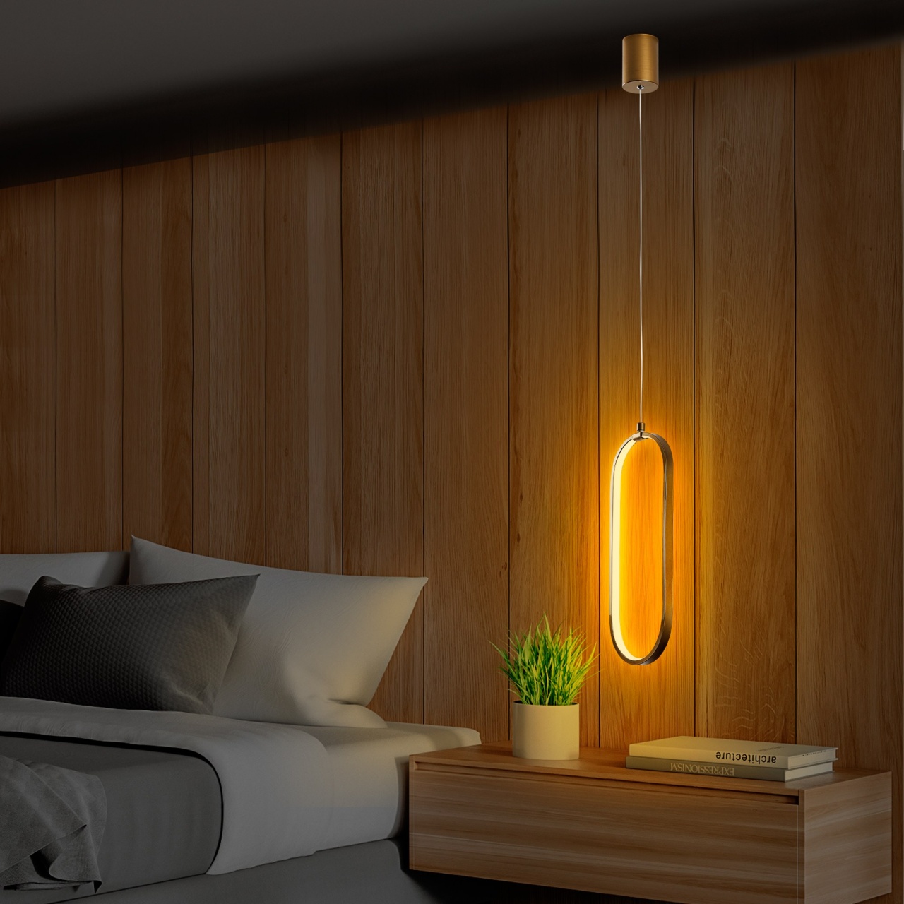 Lustra Can Auriu 17x50x110 cm