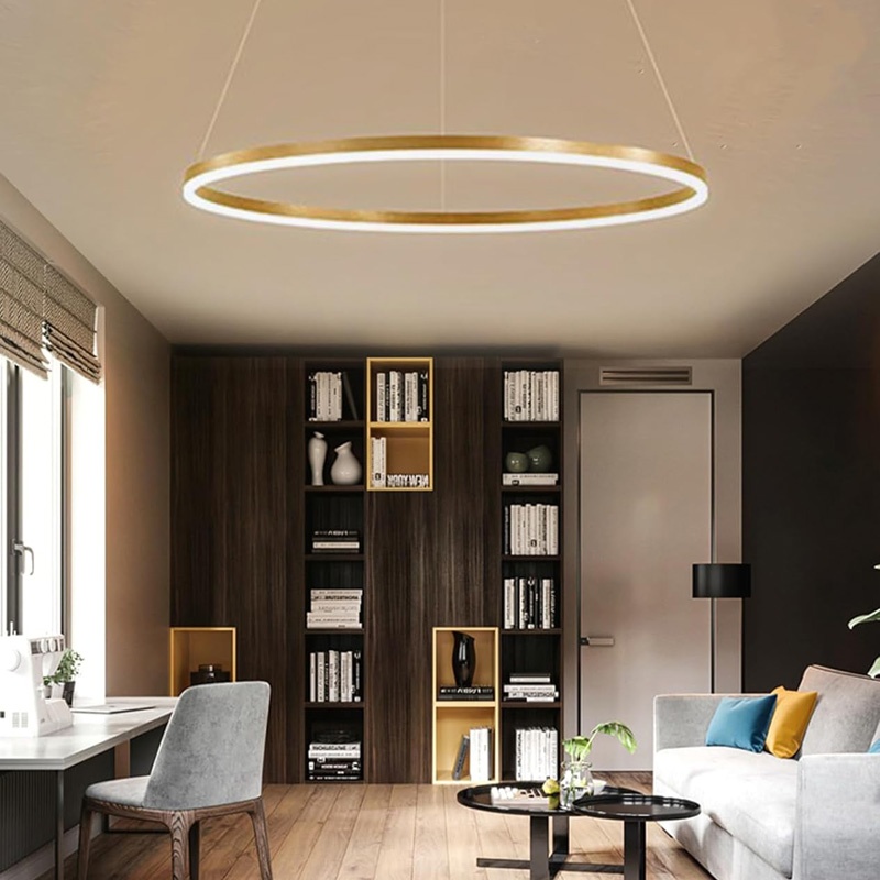 Lustra LED Nebrian Auriu 60x60x15 cm - 1 | YEO