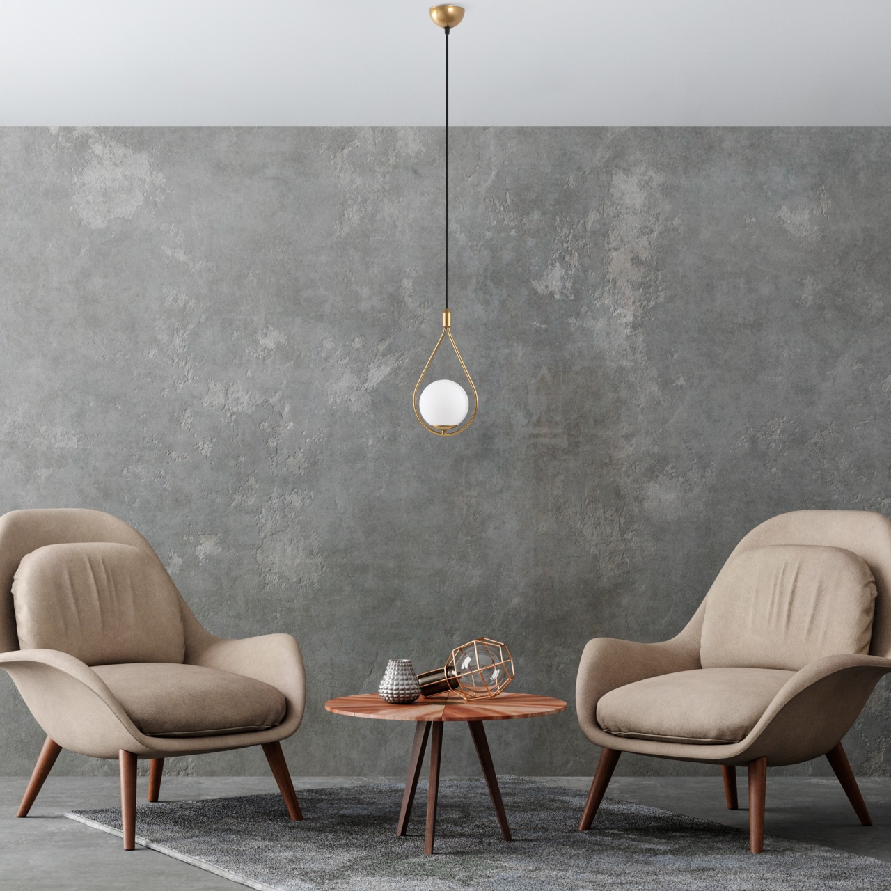 Lustra Mudonı Auriu 15x15x136 cm - 2 | YEO