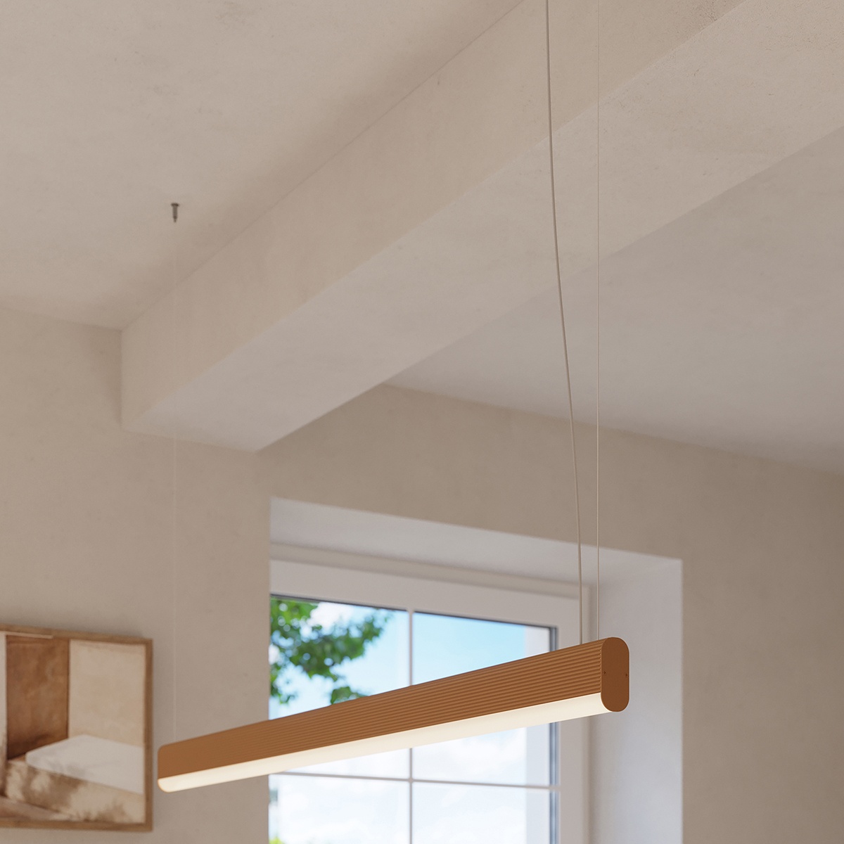 Lustra suspendata LED Farge Auriu 4000K 120x8x150 cm
