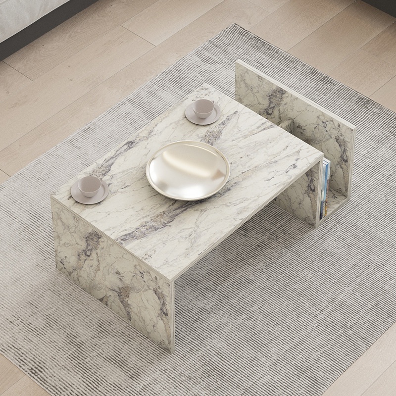 Masa de cafea Pako, Pako World, Alb-Gri, 86x50x32 cm - 2 | YEO