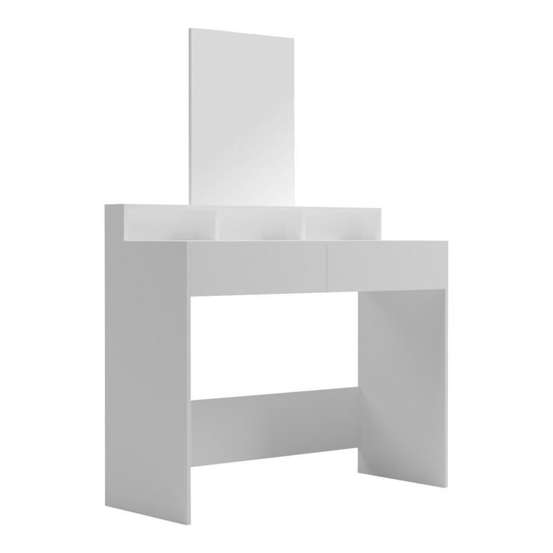 Masa de toaleta cu oglinda Frentsel Alb 100x40x140 cm