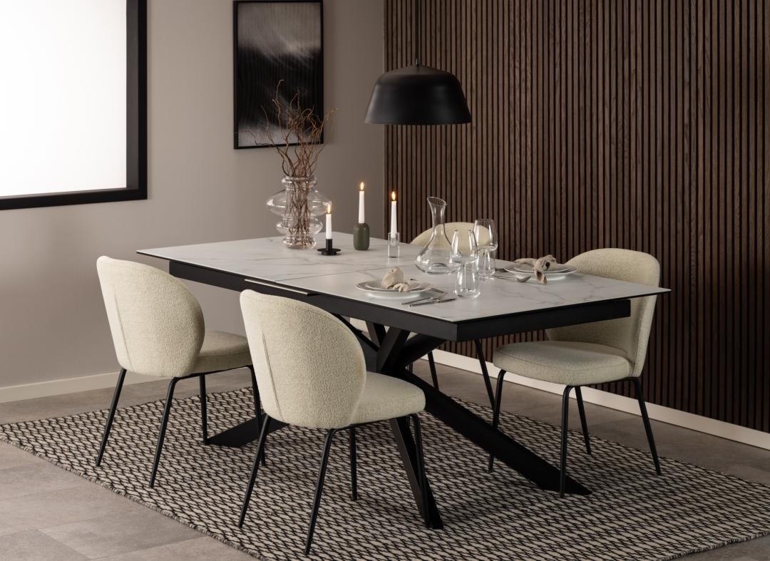 Masa dining Irwine, Alb, 76x240x100 cm - Imagine 4