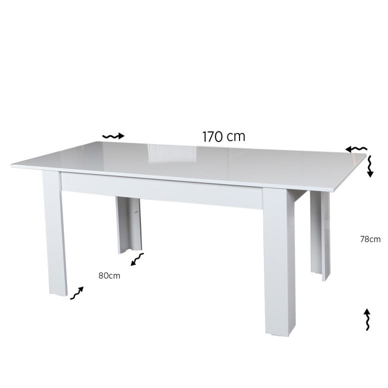 Masa Dining Oblo - Shiny Alb - 3 | YEO