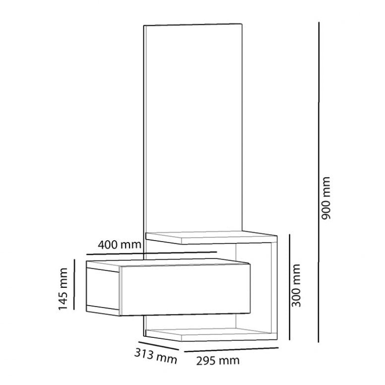 Masa Dressing Sabine Natural 40x31.5x90 cm - 3 | YEO