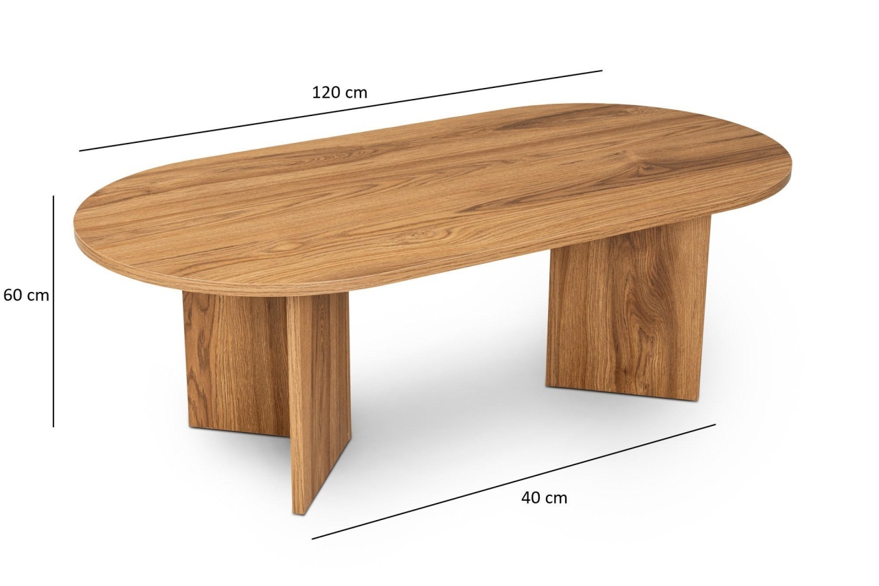 Masuta de cafea Oval Galben