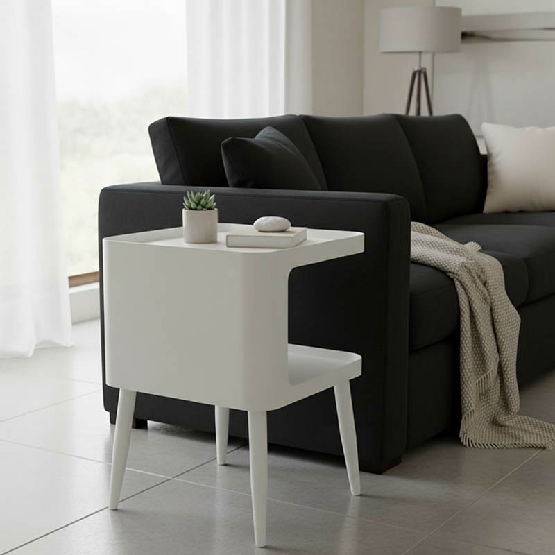 Masuta laterala Cubino Crem 35x35x50 cm