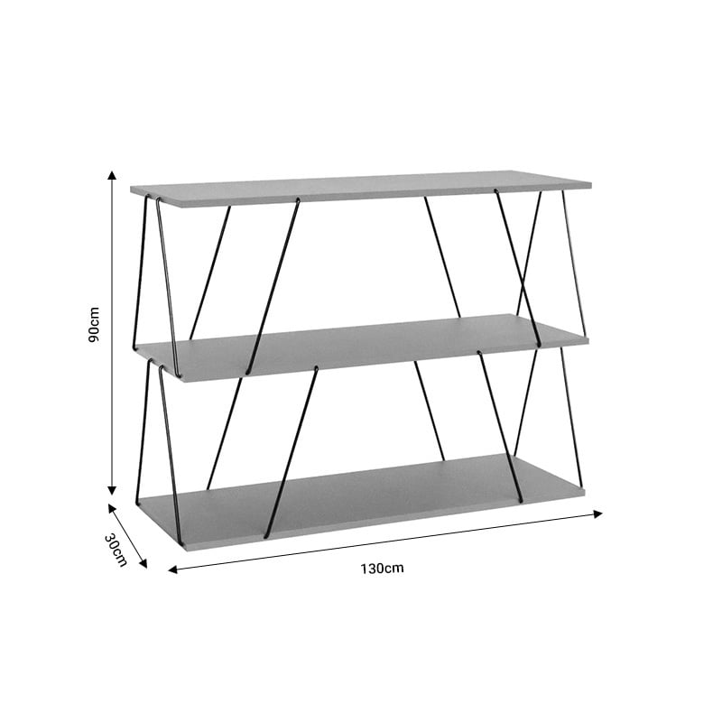 Masuta laterala Tars raft gri-negru 120x30x90 cm - 3 | YEO