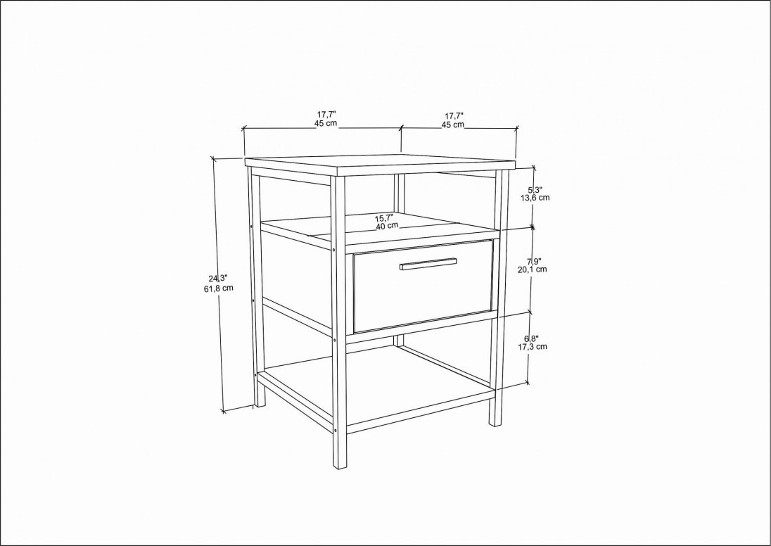 Noptiera Alba - Negru, Oak - 5 | YEO