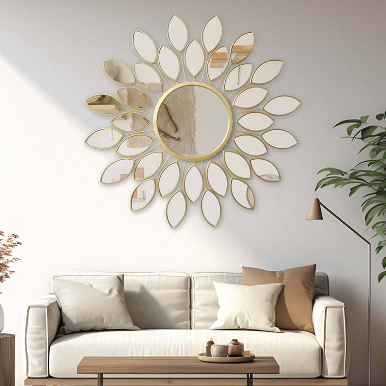 Oglinda de perete Flower 20780 Auriu 83x2.5x83cm - 1 | YEO