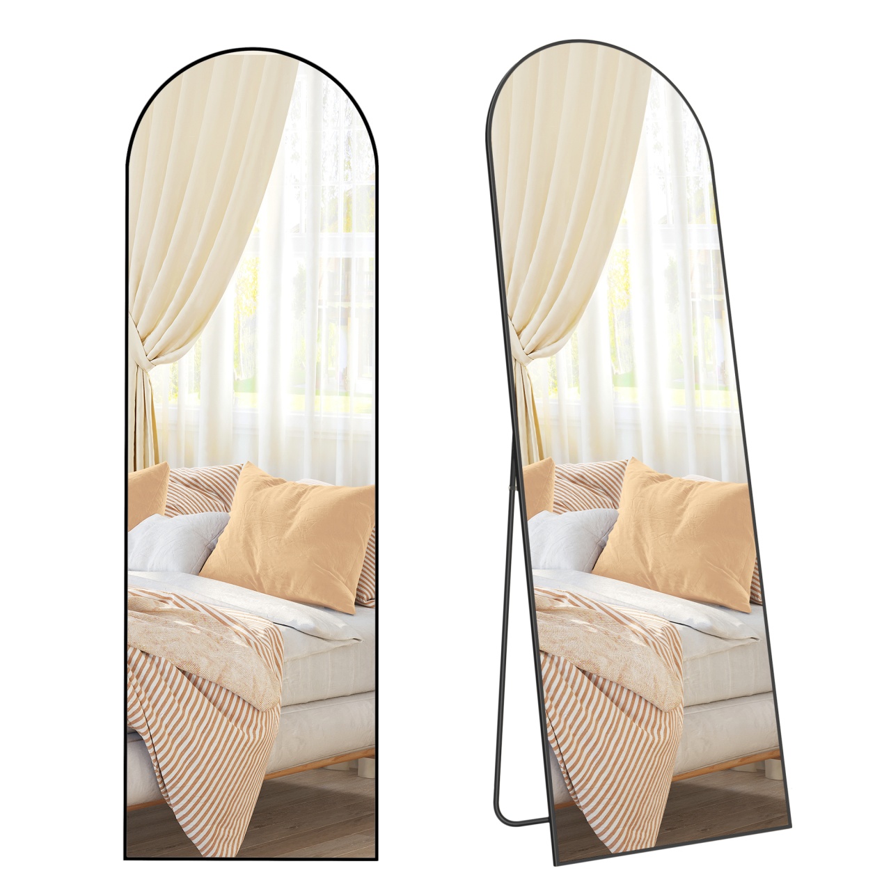 Oglinda de podea Negru Songmics 160x50x1.3 cm - 4 | YEO