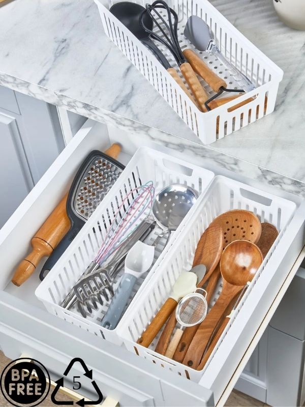 Organizator de bucatarie (3 Pieces) PZR-015 Alb 34.5x15x9 cm
