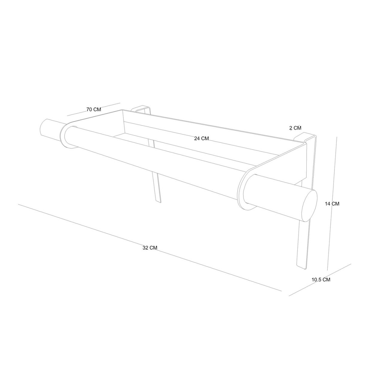 Organizator de bucatarie Towel Alb 32x10.5x14 cm