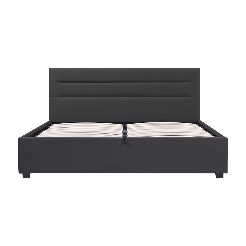 Pat cu depozitare Molito Gri inchis 150x200x91 cm - 2 | YEO