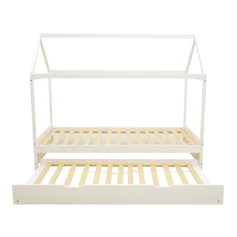 Pat extensibil montessori, Dream House, Pako, Alb 97x198x161 cm - 5