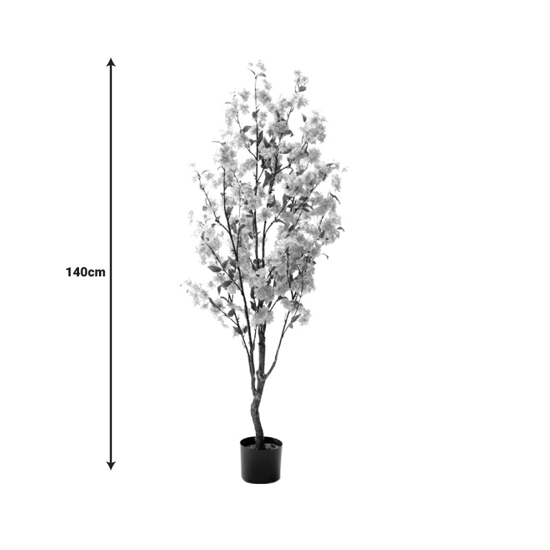 Planta decorativa Floare de piersici in ghiveci roz plastic PP H140 cm