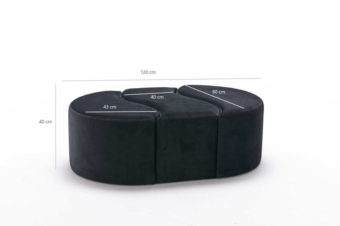 Pouf Alya, Antracit Roz - 5 | YEO