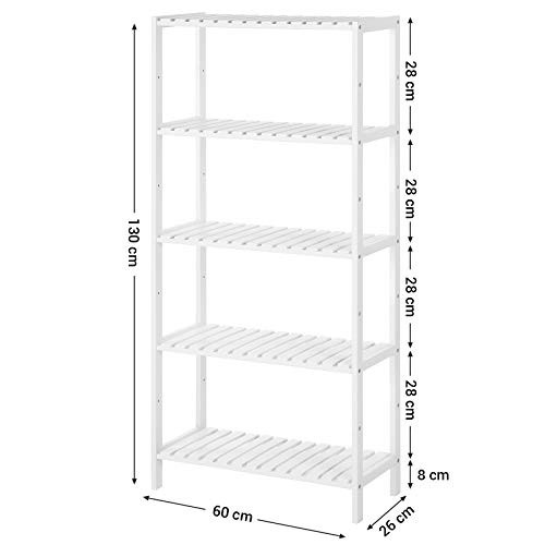 Raft baie, Songmics, Alb, 130x26x60 cm - 3 | YEO