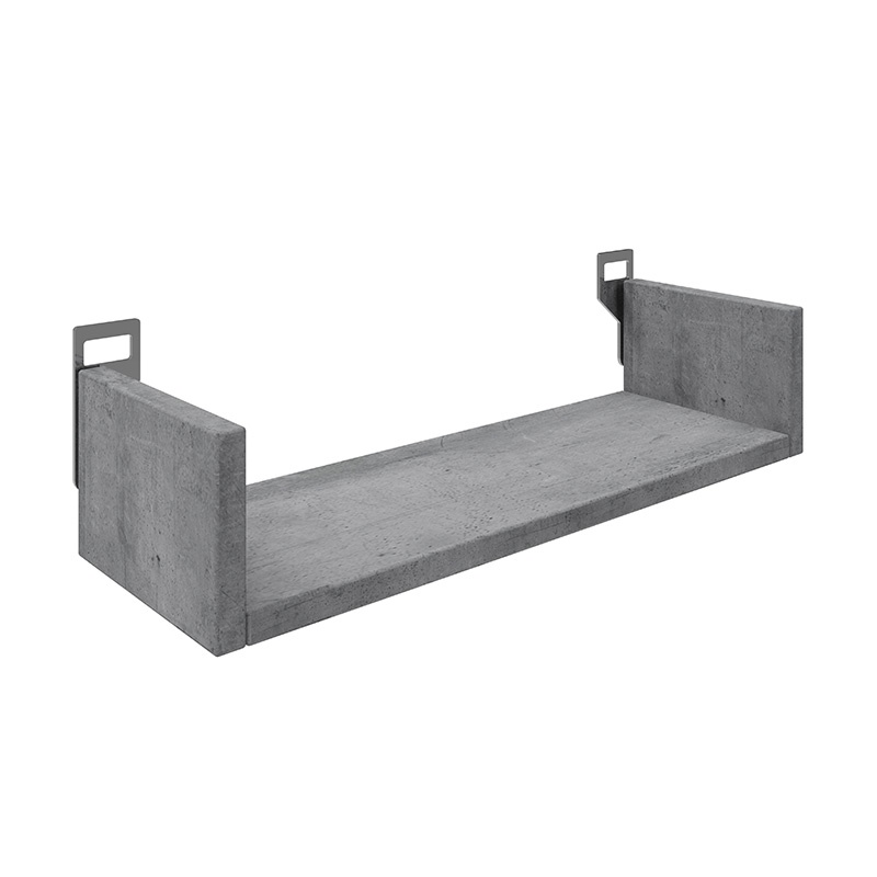 Raft de perete Derva, Pako World, Gri ciment, 45x15x10 cm