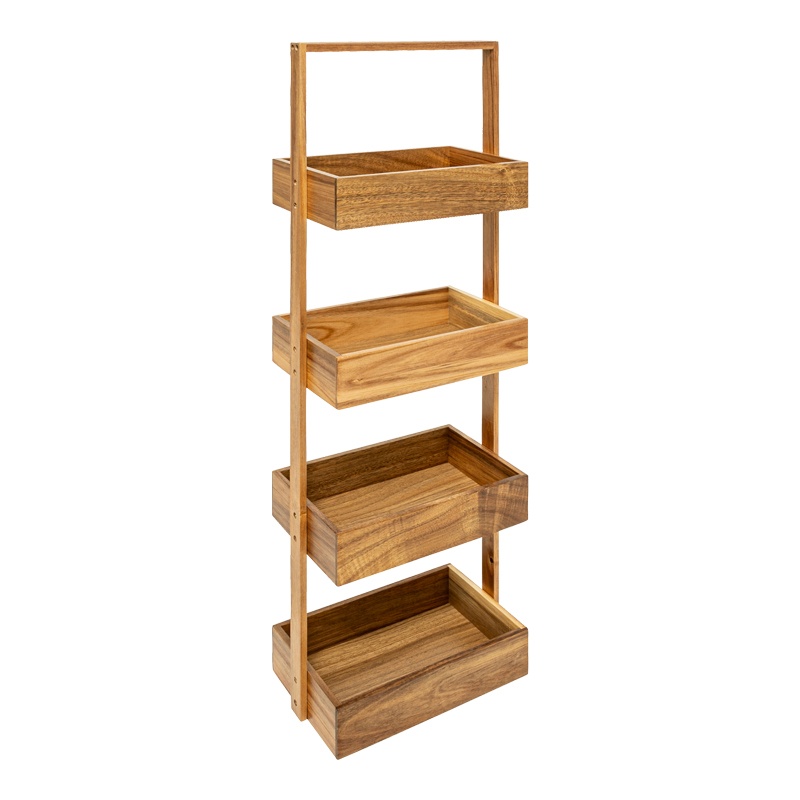 Raft de podea Scarlen, Pako World, Natural, 4 rafturi, 26x16x88 cm