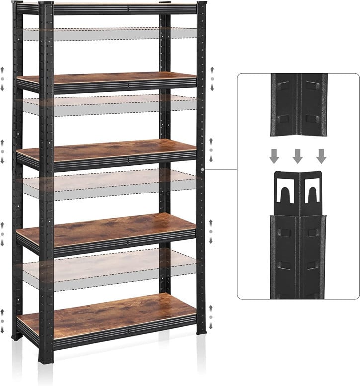 Raft Songmics, 5 rafturi, 30 x 75 x 150, GLR030B01 - 4 | YEO