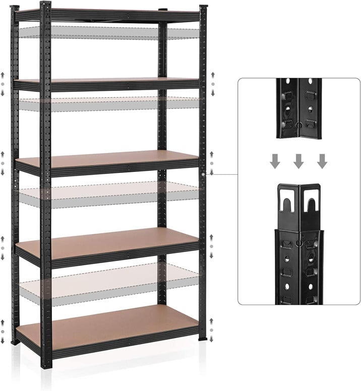 Raft Songmics, 5 rafturi, 50 x 100 x 200 cm, GLR050B01 - 4 | YEO