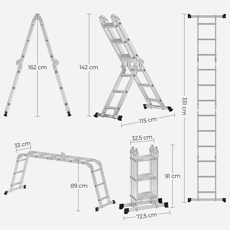 Scara multifunctionala, Songmics, 3,6 m, 150 kg, GLT36M - 4 | YEO