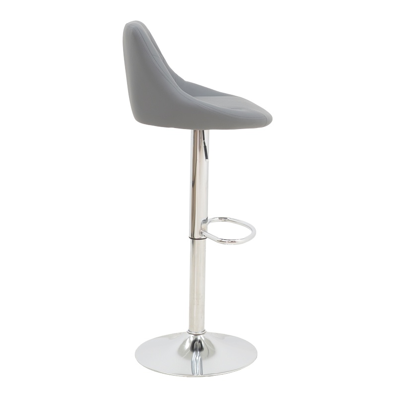 Scaun bar Boronez inaltime ajustabila piele ecologica PU gri si baza cromata 47x49x112 cm - 3 | YEO