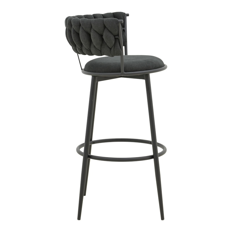 Scaun de bar Alkia I Negru 50x56x95 cm - 2 | YEO