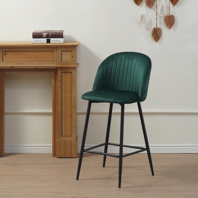 Scaun de bar Barow, Pako World, Verde inchis, 53x46x96 cm - 1 | YEO