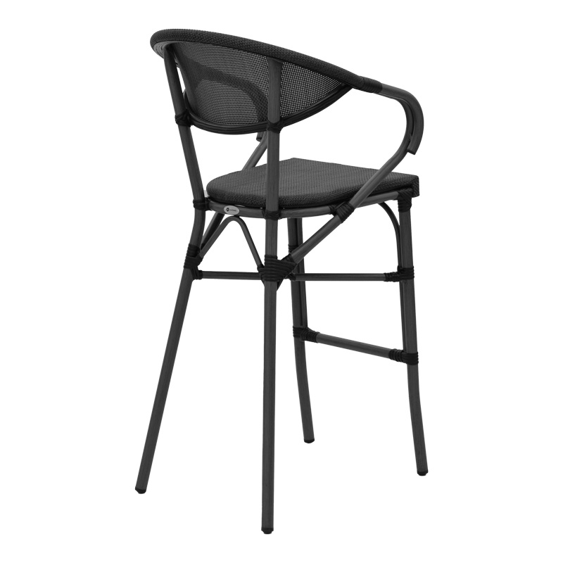 Scaun de bar de grădină Efolian Negru 58x58x113 cm - 1 | YEO