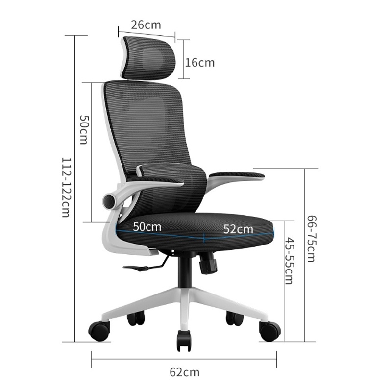 Scaun de birou, Mainz, Negru, 60x50x122 cm