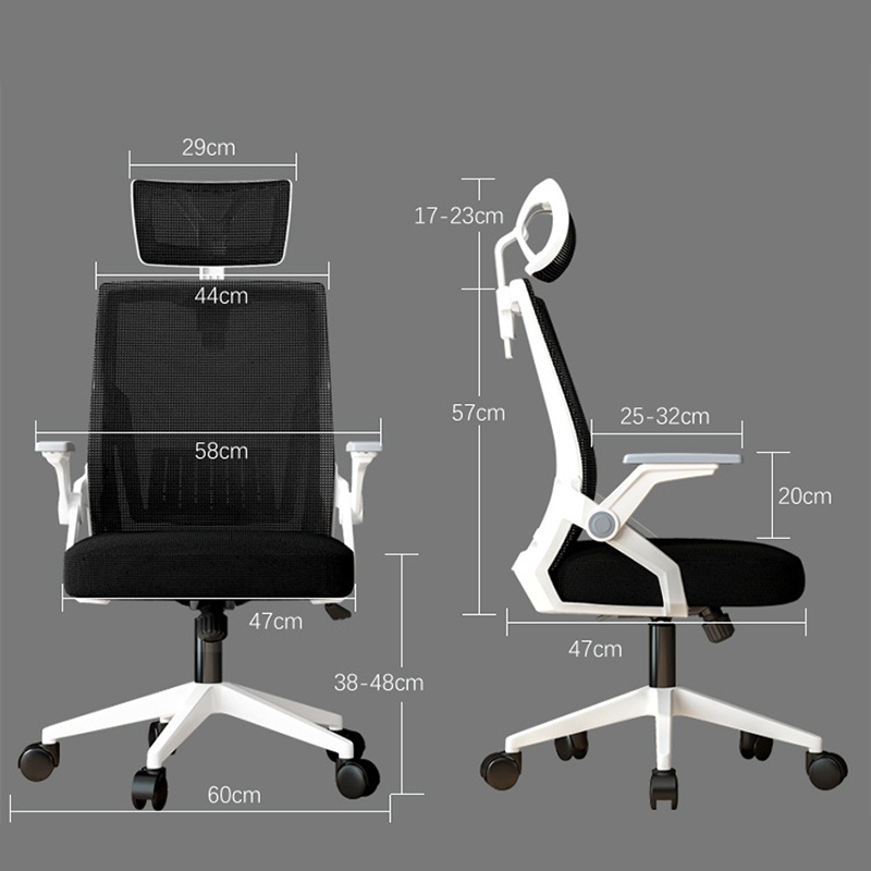 Scaun de birou V2, Plymot, Negru, 58x48x122 cm