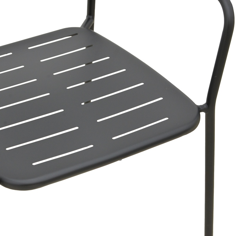 Scaun de gradina Stivuibil, Deraby, Negru, 45.5x56x83 cm