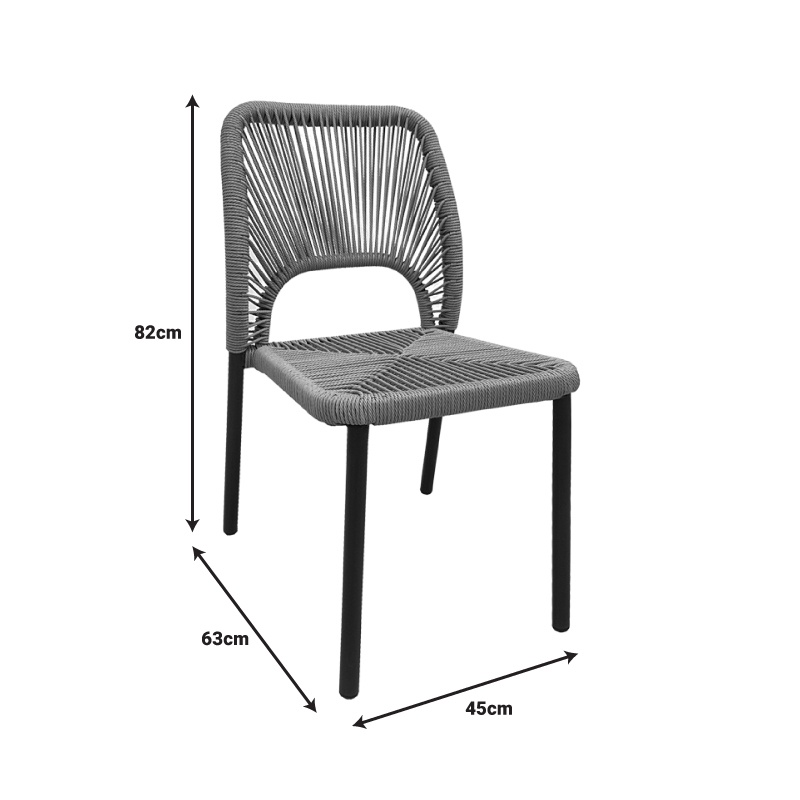 Scaun din aluminiu Norture, Pako World, Alb-Ratan, 45x63x82 cm