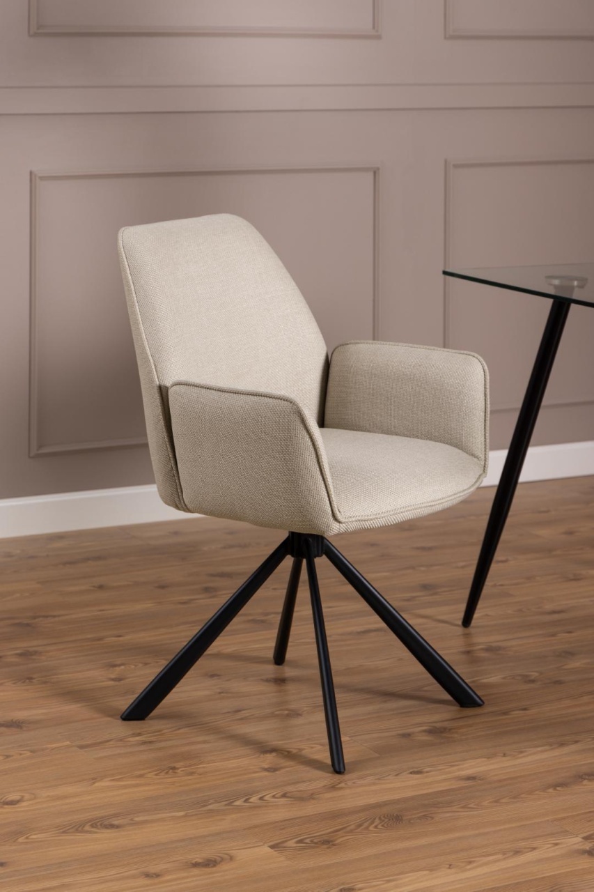 Scaun dining Glenda, Bej, 88.5x61x63 cm - Imagine 2