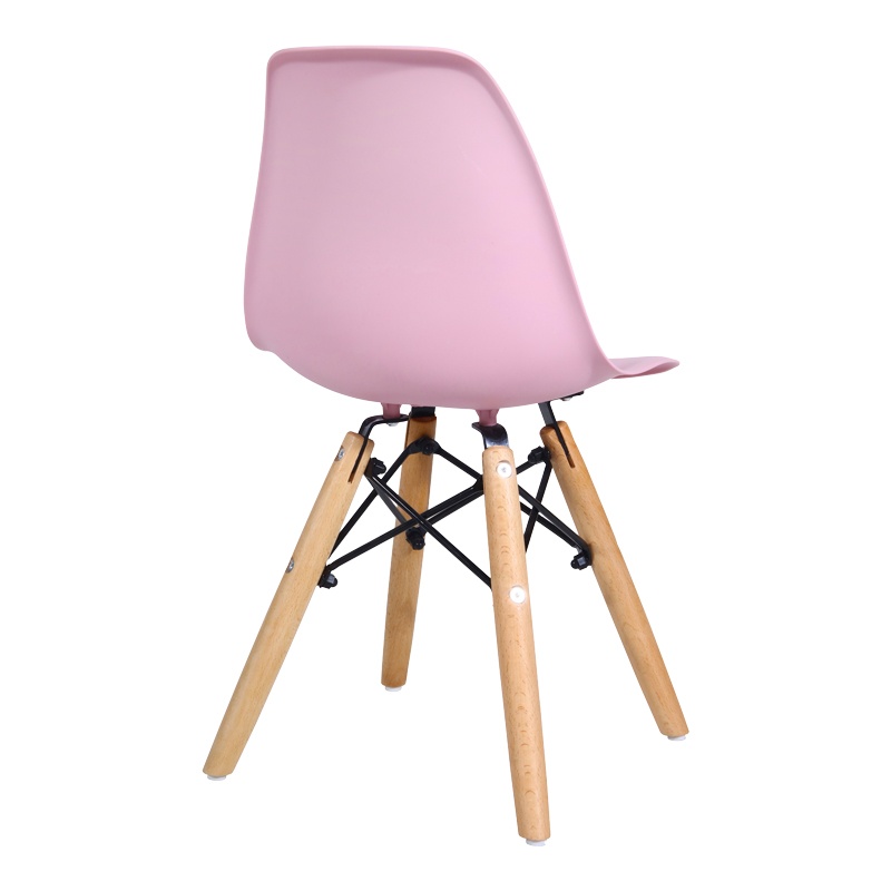 Scaun Julita pentru copii roz din plastic PP si lemn de fag natural 31x35x57.5 cm - 1 | YEO