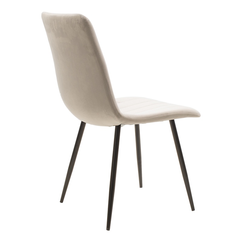 Scaun Noor catifea gri deschis si picioare din metal negru 44x55x86 cm - 1 | YEO