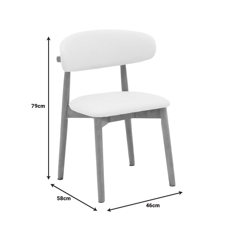 Scaun Ubene lemn de cauciuc si piele ecologica PU nuanta nuc si bej 46x58x79 cm