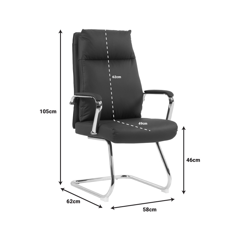 Scaun vizitator Siquel, Pako World, Negru, 58x62x105 cm