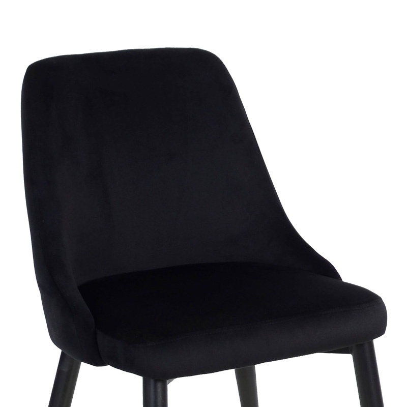 Scaun Zedna, Pako World, Catifea Negru, 51x58x84 cm - 4 | YEO