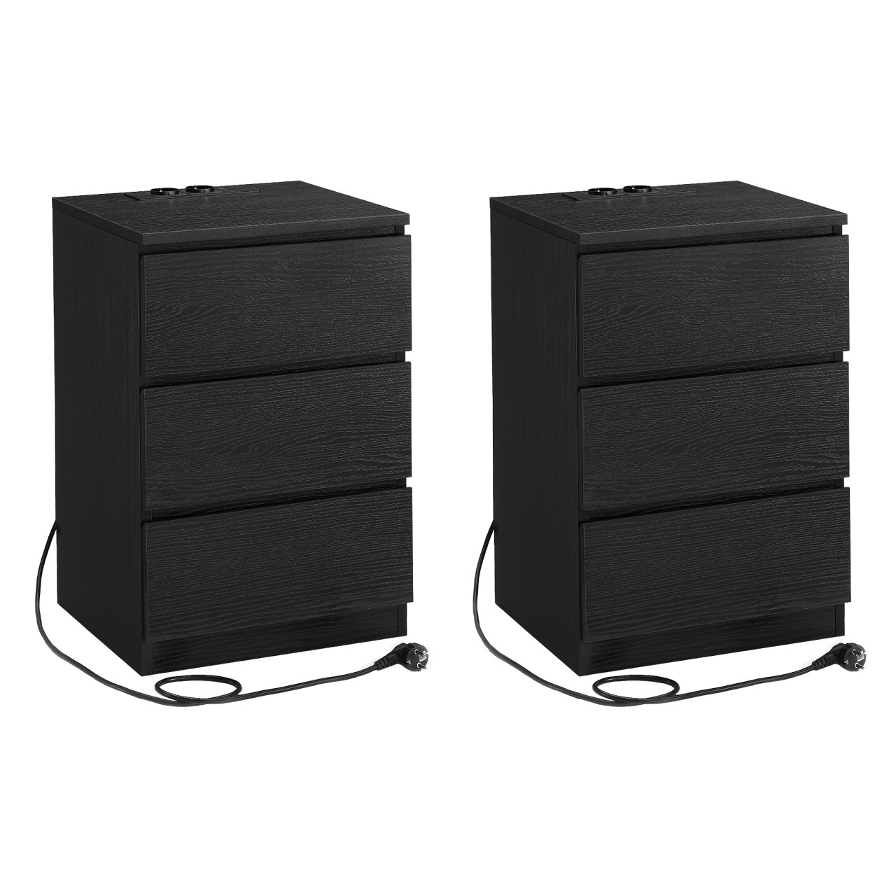 Set 2 noptiere Negru Vasagle 40x35x59 cm