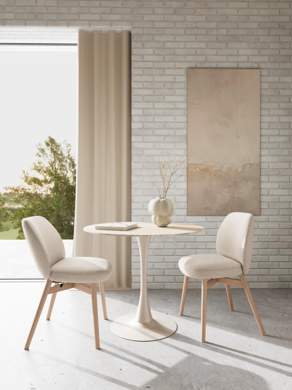 Set 2 piese Scaune dining Joy V1, Maro, 85x50x56 cm
