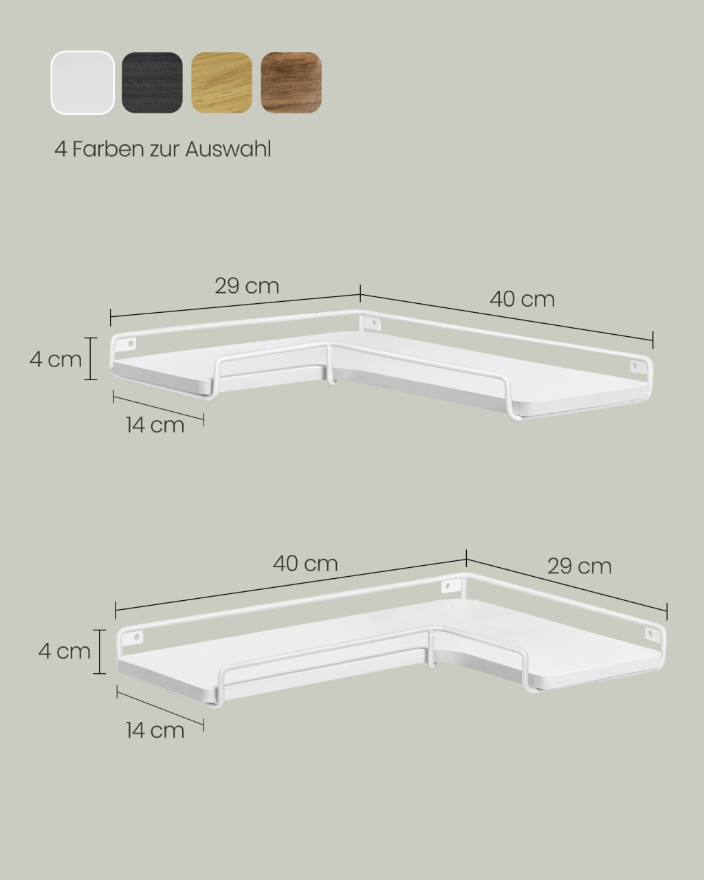 Set 2 rafturi de colt Vasagle Albastru 40x29x4 cm - 2 | YEO