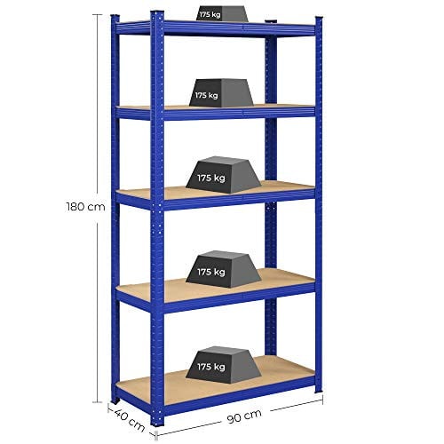 Set 2 rafturi metalice, Songmics, Albastru, 180x90x40 - 4 | YEO