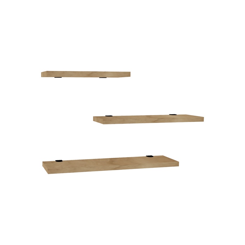 Set 3 rafturi de perete Leila Pako World Natural 40x14x2 cm